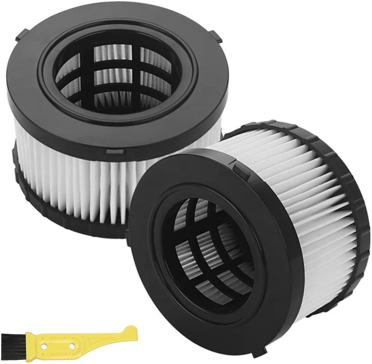 4 Pack DC5151H HEPA Filter Replacement Compatible with DEWALT DC5151H DC515 DCV517 Wet Dry Vacuum with Cleaning Brush