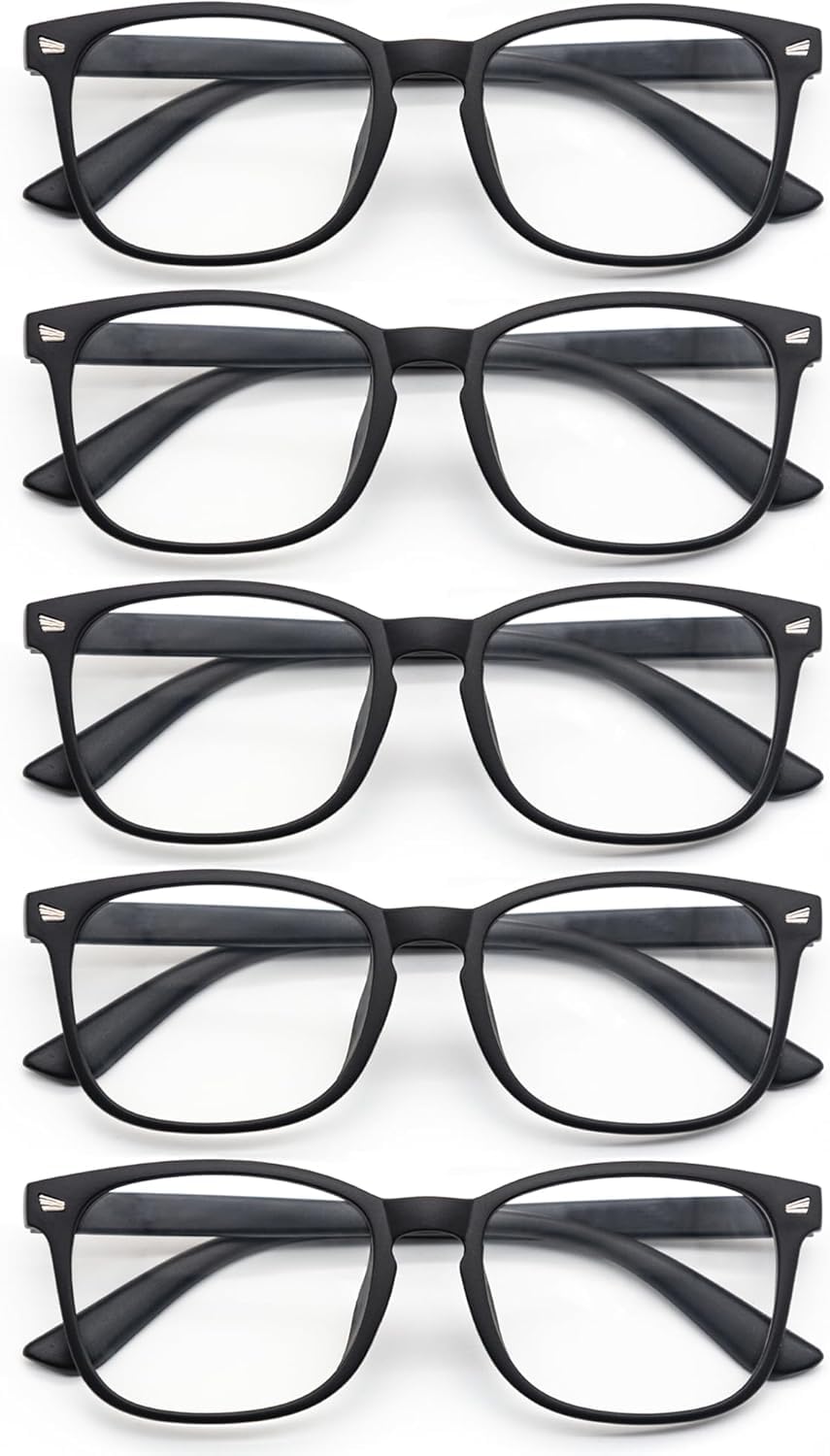 Gafas antiluz azul para mujeres y hombres – 5 pares de gafas de bloqueo de luz azul, gafas de ordenador antirreflejos UV400 para mujer, gafas de lectura de luz azul para mujeres para Jue
