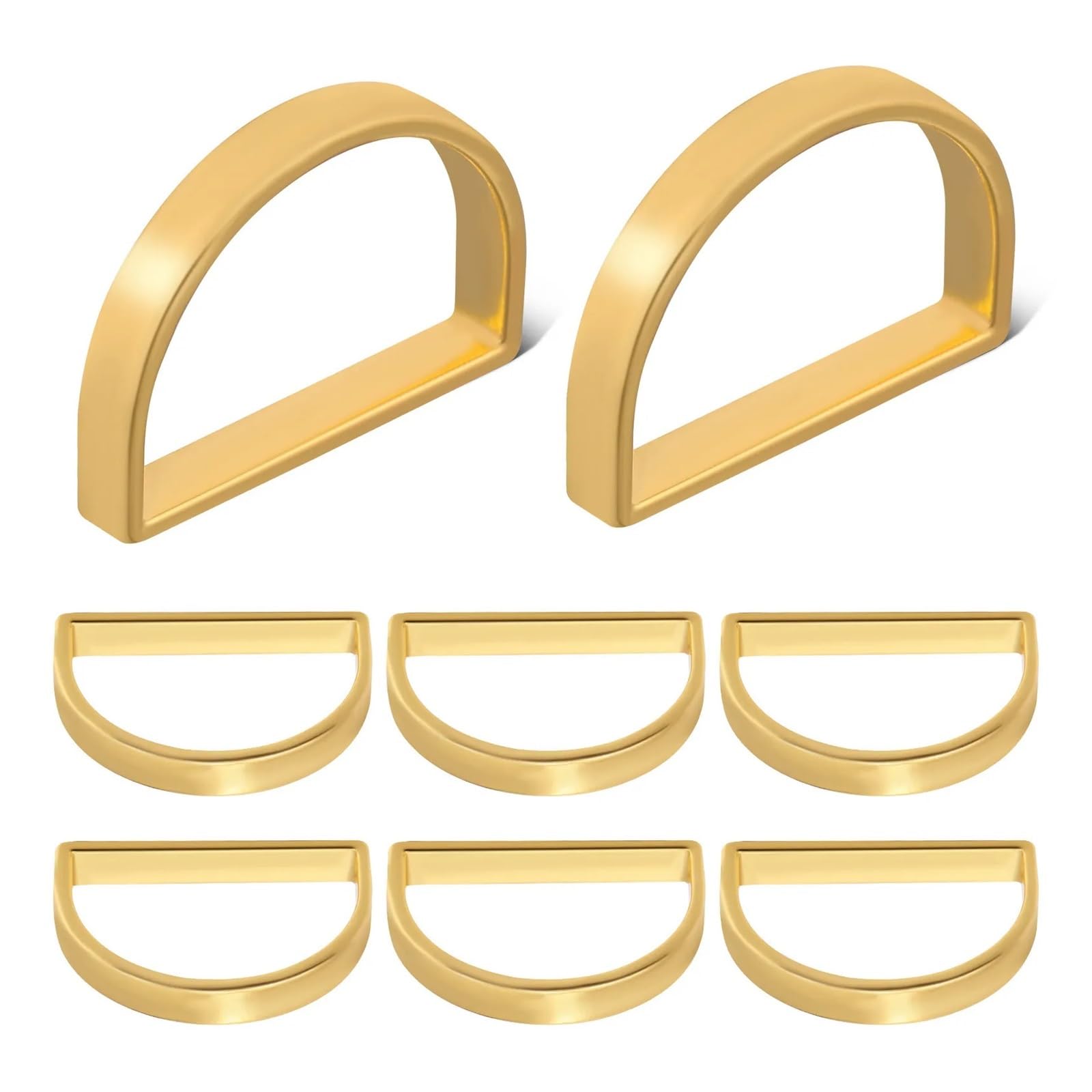 15pcs Gold D-Shaped Napkin Rings Zinc Alloy Holder for Table Setting Wedding Dinner
