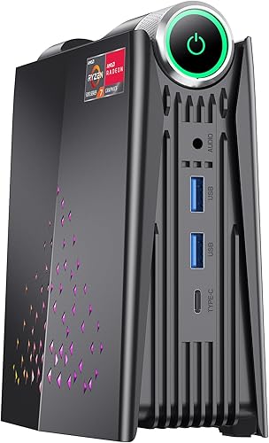 KAMRUI Mini PC para juegos AMD Ryzen 7 5700U (8C16T, hasta 4.3GHz), 3 modos Mini computadora 16GB DDR4 RAM 512GB NVME SSD, Mini PC de escritorio