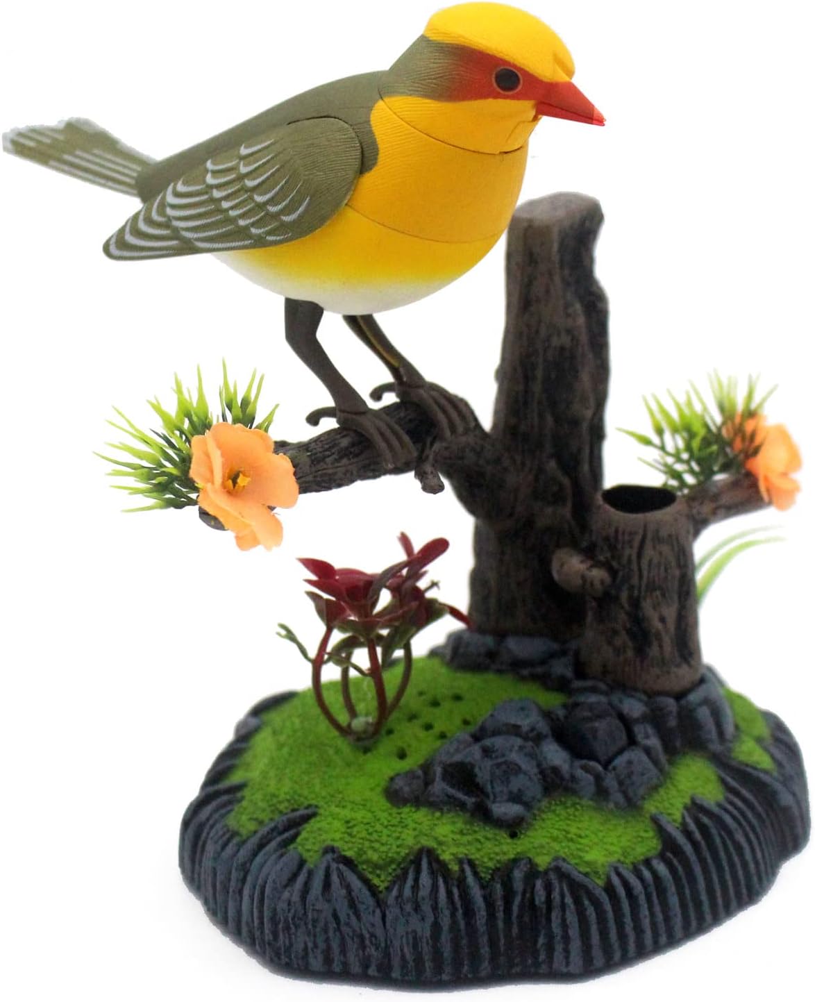Tipmant Cute Electronic Pets Simulation Sparrow Bird Can Move Chirp Pen Holders Office Home Decor Ornament Kids Toys Birthday Gifts