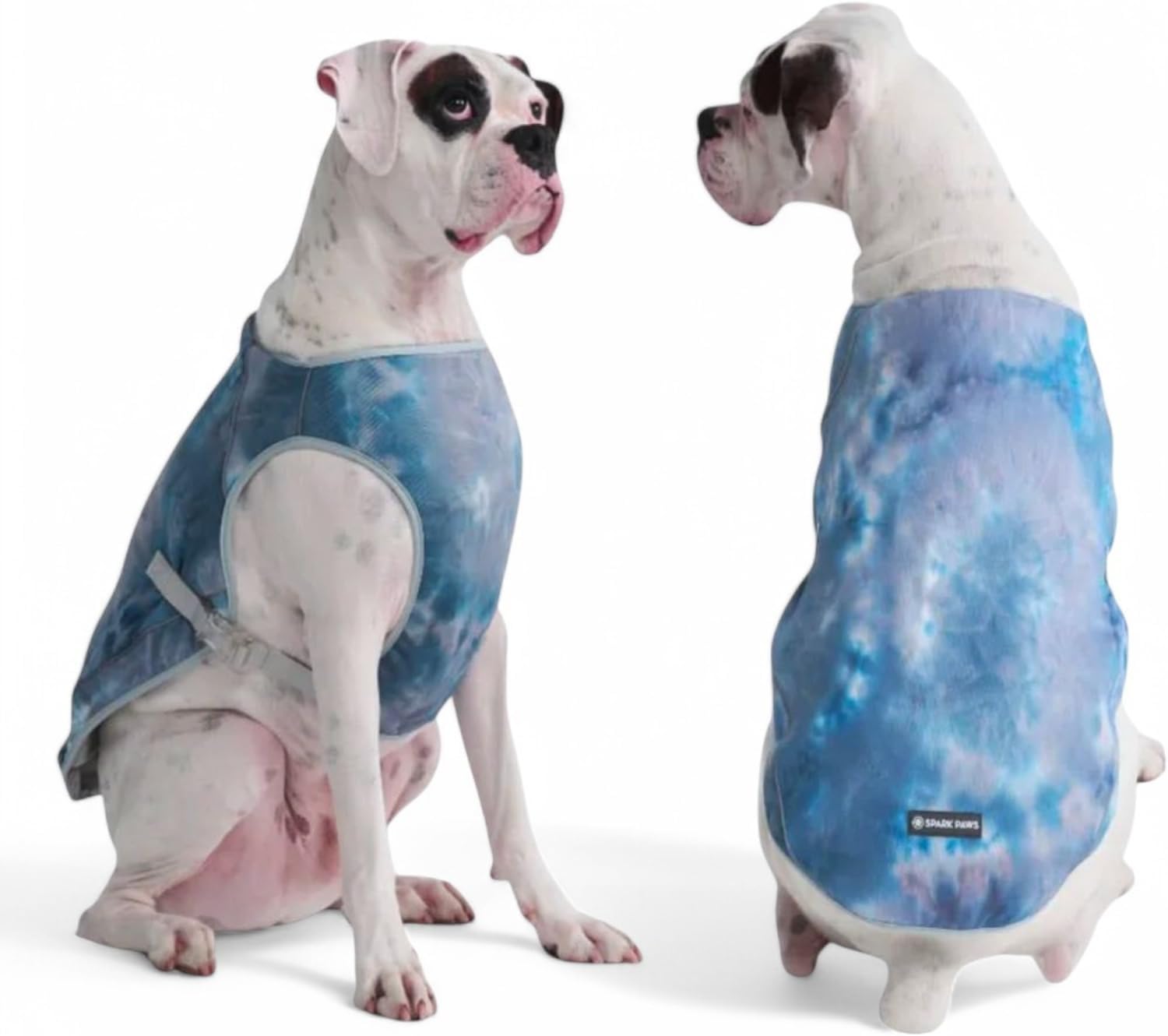 Spark Paws Dog Cooling Vest - SPF 50 UV Sun Protection - Summer Heat Relief Gear for Dogs, Lightweight, Evaporative Cooling - Dog Anxiety Relief Vest During Hot Days - Ice Blue, 4XL