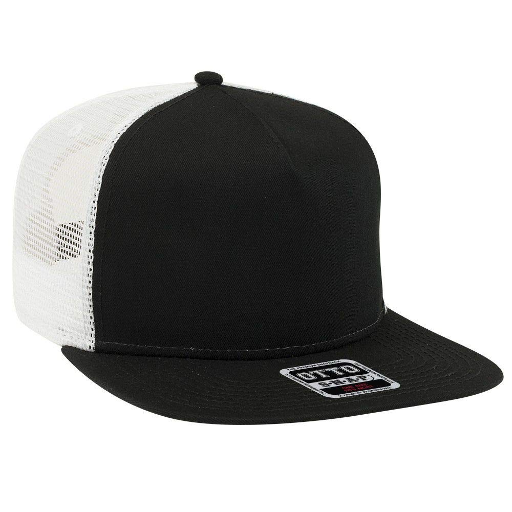 OTTO Square Flat Visor SNAP 5 Panel Mesh Back Trucker Snapback Hat