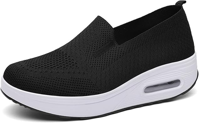 Peinaina Sneakers, Womens Air Cushioned Slip-On Walking Sneakers, Orthopedic Comfortable Knitted Sneakers
