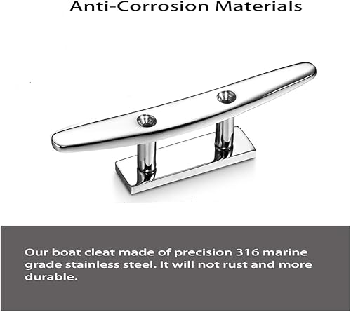 Miniatura 5 de Stainless Steel Boat Cleats 4"5"6", Marine Dock Cleats, Heavy Duty 316 Stainless Steel, Mirror Polished, Curtain Tie, Hook, Include Installation