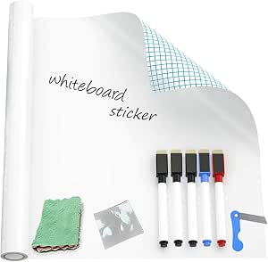 🧲 Pizarra Adhesiva Magnética 40x90 Cm – Antimanchas Y Fácil Instalación | Incluye Rotuladores Y Borrador | Ideal Para Oficina, Escuela O Hogar