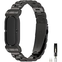 Miimall Metal Band for Google Fitbit Air Band, Rugged Stainless Steel Replacement Strap Elegant Luxury Business Classy Adjustable Wristband Bracelet for Fitbit Air for Men Women