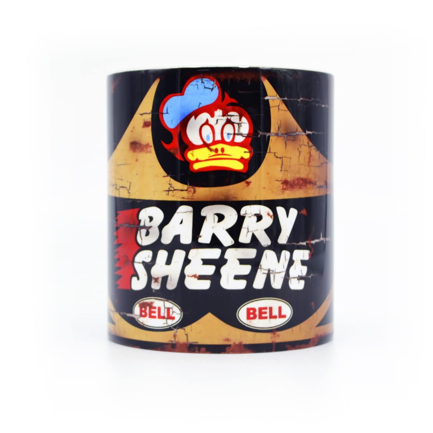 Barry Sheene Helmet Mug - Classic British Motorcycle Racing - Vintage Motorbikes - Retro Moto - GP - Coffee Cup - Gift Present Ideas - Biker - Rider - Memorabilia - Collectable - Nostalgic - Old Racer