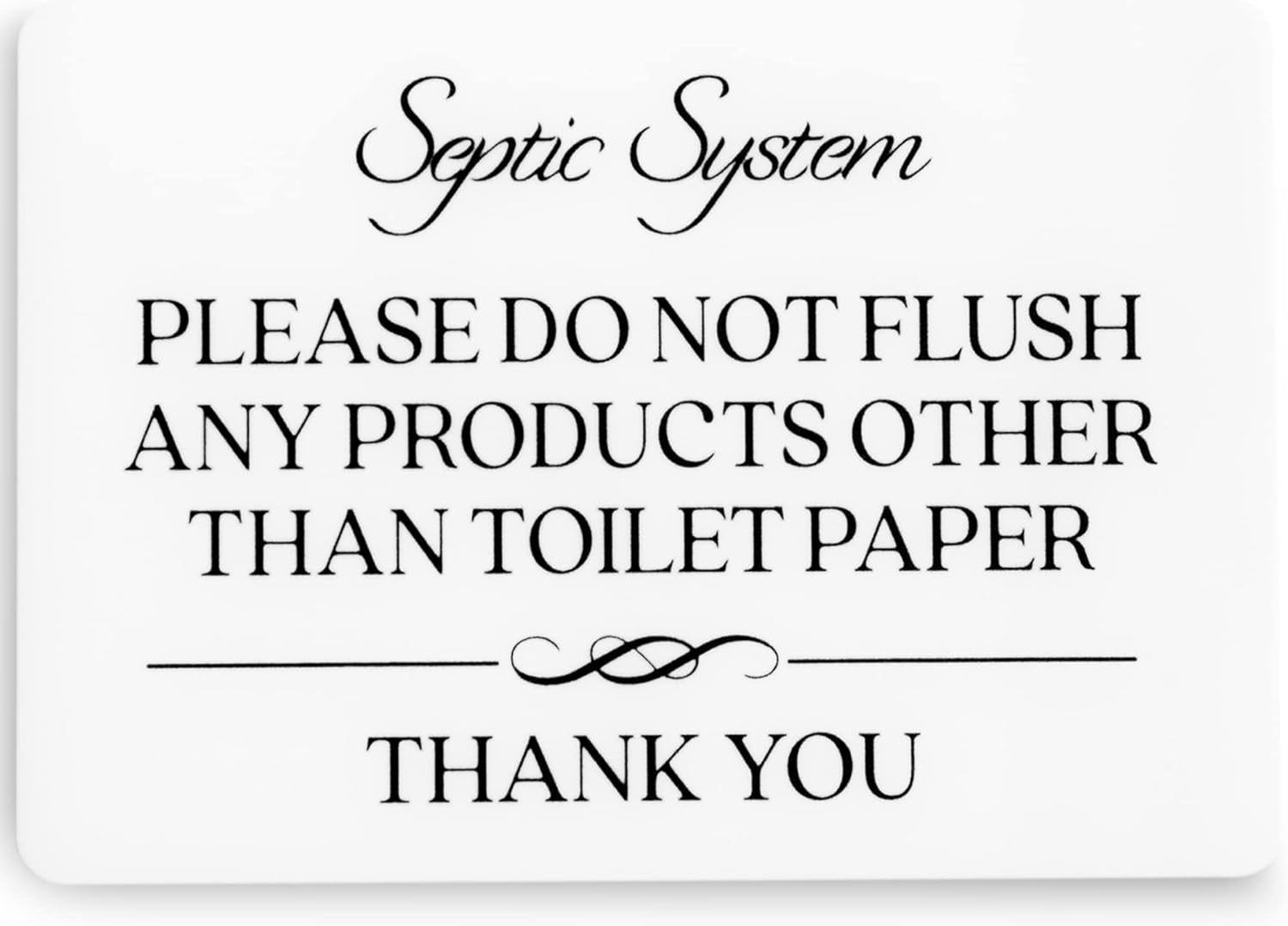 Septic System Do Not Flush Toilet Sign (White Acrylic 5 x 3.5 in) - Do ...