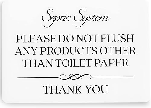 Miniatura 8 de Letrero de papel higiénico con texto en inglés No ras (acrílico blanco de 5 x 3.5 pulgadas), letrero de papel higiénico seguro para el séptico,