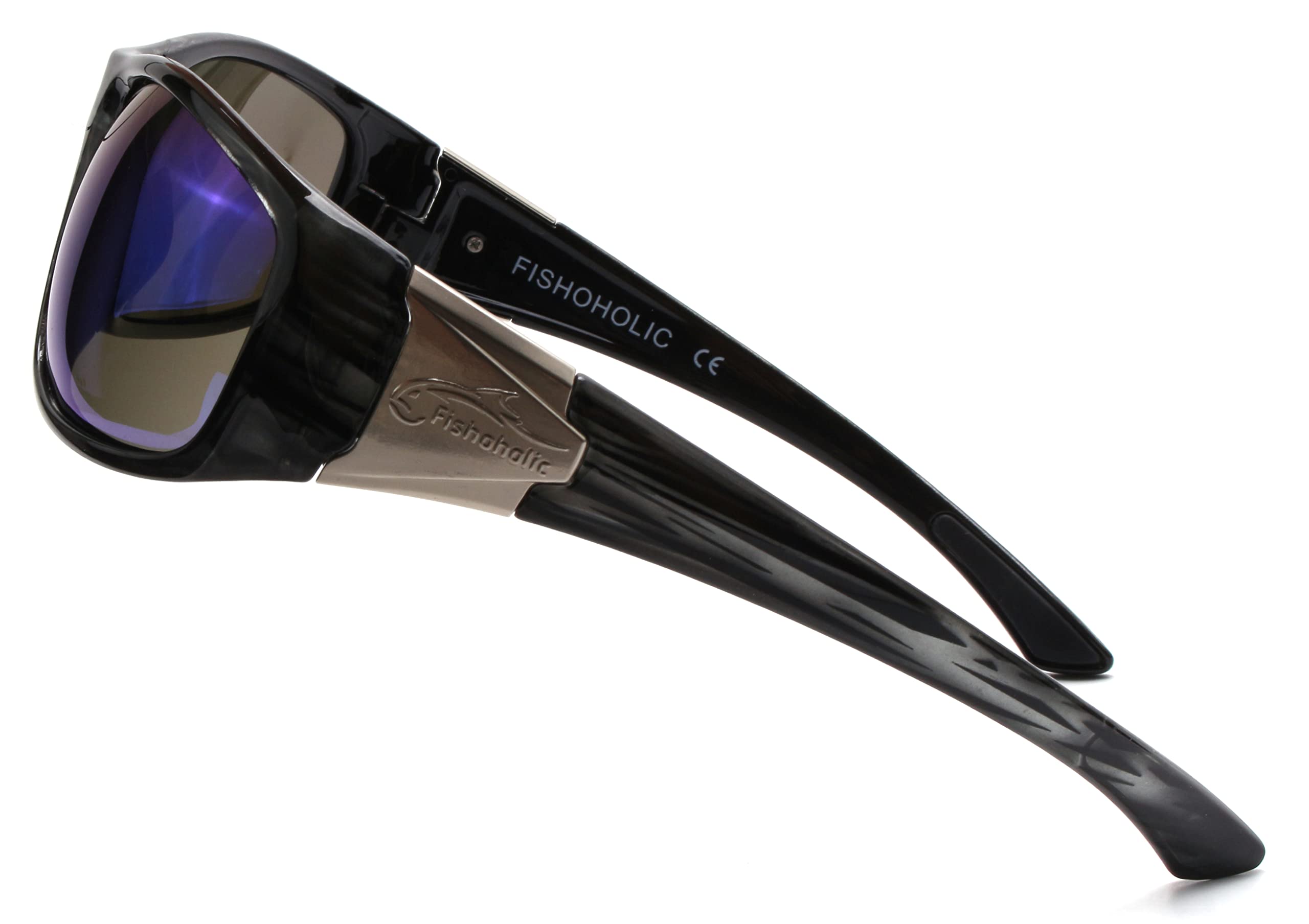 Fishoholic Gafas de sol polarizadas de pesca (9 opciones), funda rígida y bolsa, UV400, gran regalo de pesca para padre, hombres y mujeres (espejo azul)