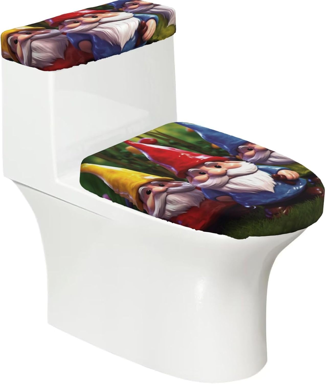 2 Pcs Toilet Lid Cover And Toilet Tank Cover Washable For Bathroom Decor