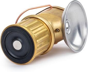 Barebones Miners Lantern Vintage-Inspired Rechargeable LED Lantern with Dimmable Light, Magnetic Base, Weatherproof Design, and Brass Finish Portable Camping and Indoor Decor Light
