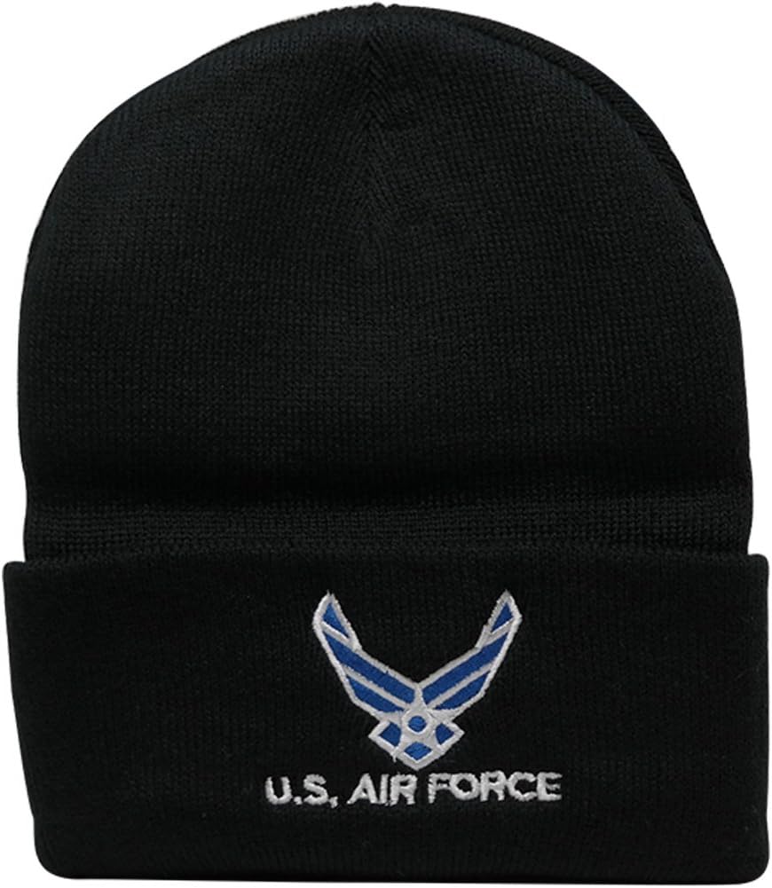 Sudopo Broner Hats Military and Law Enforcement Watch Cap Cuff Beanie - Airforce - Black