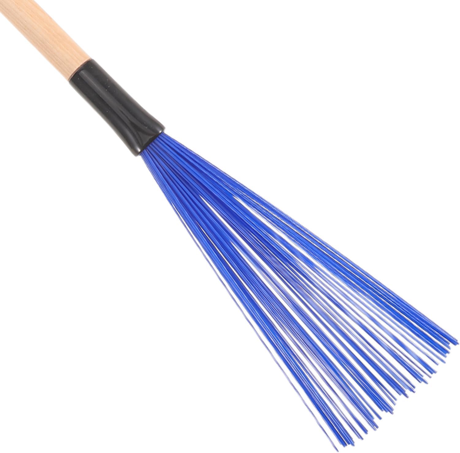 Jazz Nylon Drum Brushes with Wood Handle, Blue Pair image 3