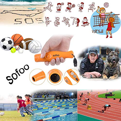 image for Sofoo 2 Pack Loud Electronic Whistle with Lanyard for Referee as Elect