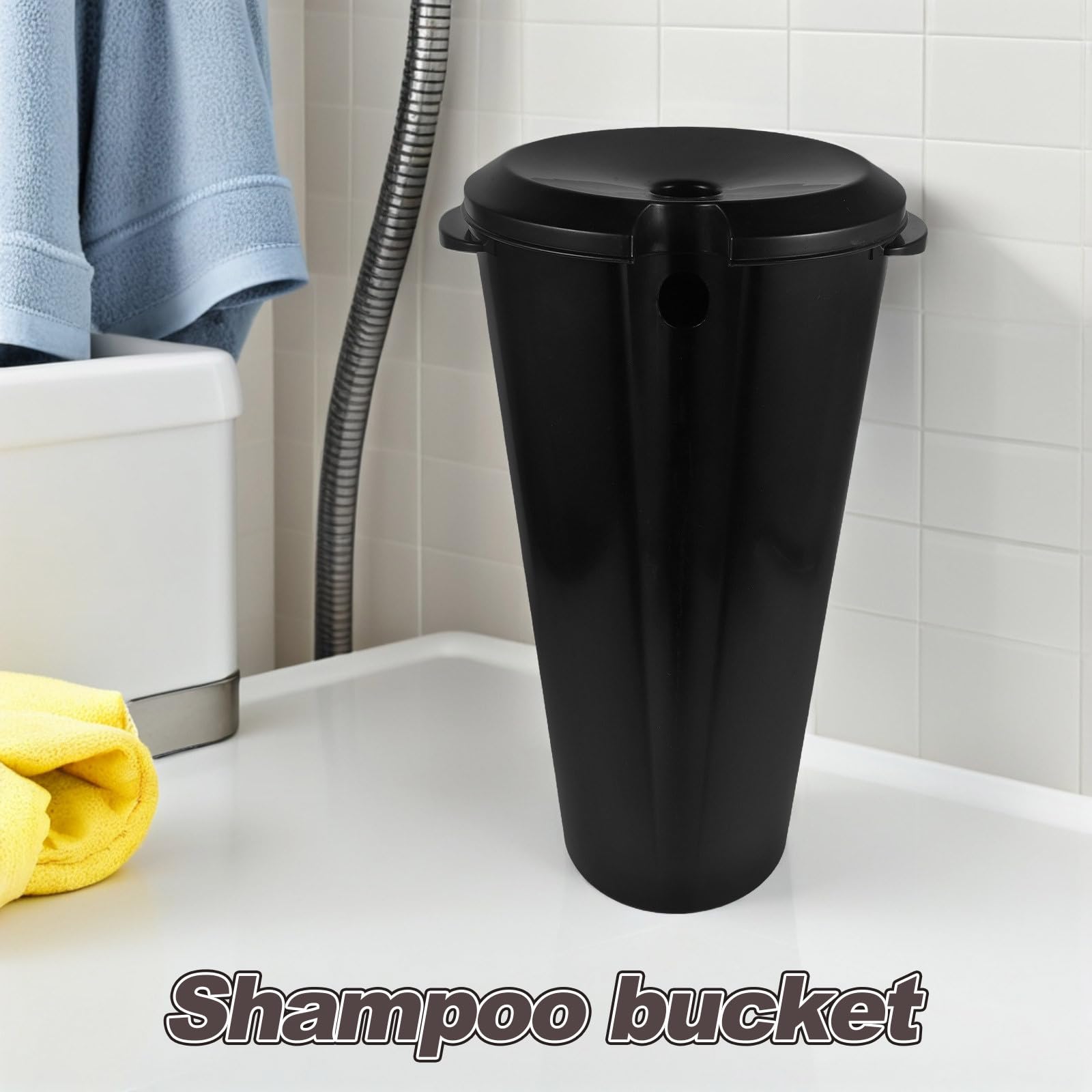 Lavatesta Portatile per Chioma da Viaggio e Salone, Capacità 15l in Plastica, Facile Drenaggio e Raccolta Acque Reflue, Dimensioni 47x24x22 Cm, per Adulti e Utenti Allettati