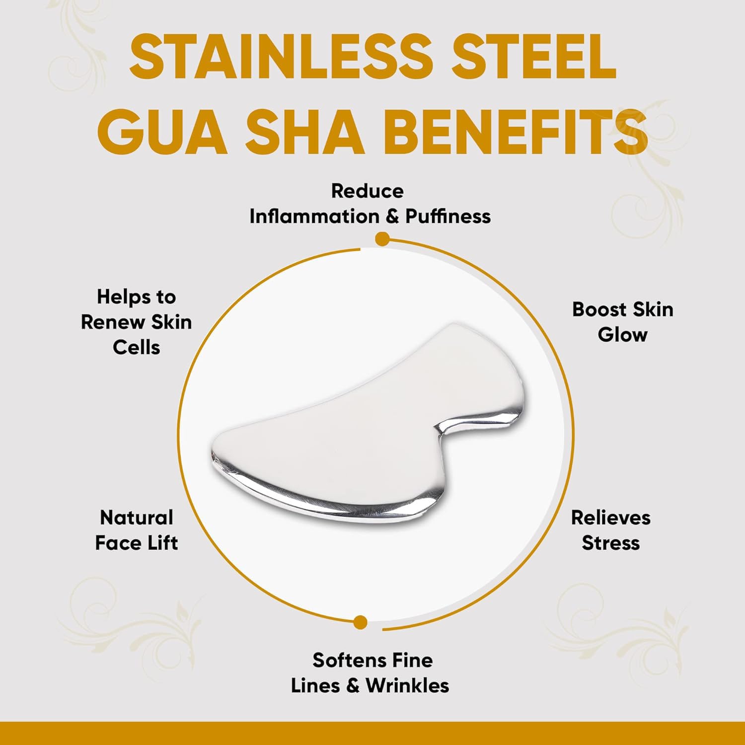 Livronic Medical Grade 304 Stainless Steel Gua Sha Guasha Massage Soft Tissue Therapy Used for Back, Legs, Arms, Neck,Handheld Massager Shoulder Face (B Shape) Livronic Medical Grade 304 Stainless Steel Gua Sha Guasha Massage Soft Tissue Therapy Used for Back, Legs, Arms, Neck,Handheld Massager Shoulder Face (B Shape)