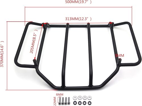 Miniatura 2 de HTTMT - A07-BK - Portaequipajes negro mate, riel para maletero, riel compatible con H-D Touring Road King Street Glide Road Glide Electra Glide