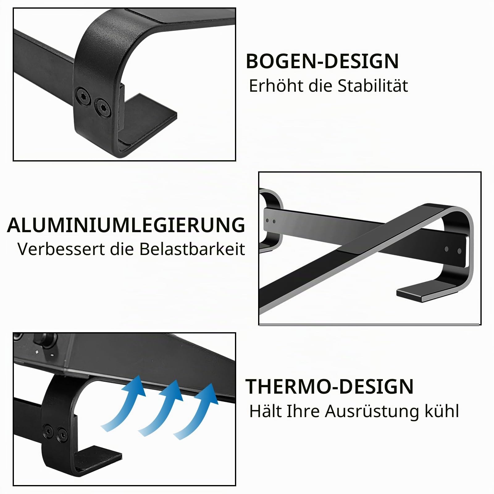 Musiin Aluminium-Drum-Controller-Ständer, tragbarer Kühlständer, kompatibel mit NI Maschine Plus MK3/Ableton Push 3 (schwarz)
