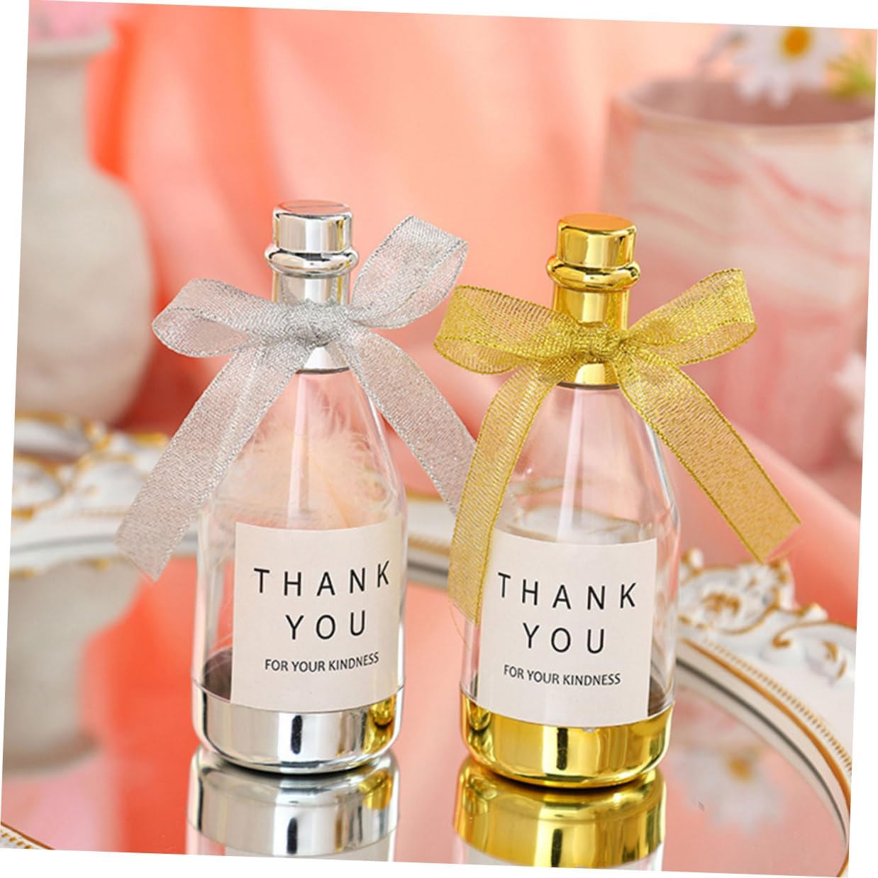 Hemoton 20pcs Gold Mini Wine Bottle Candy Boxes Decorative Bottle-shaped Candy Containers for Wedding Party Favors and Birthday Packaging