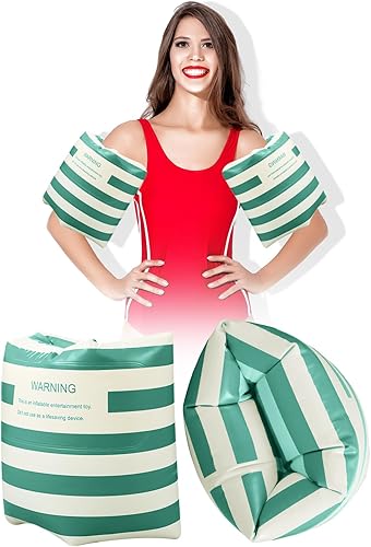 Miniatura 8 de Flotadores inflables de PVC, 2 unidades, bandas de brazo inflables de PVC, flotadores de piscina, flotadores de natación para adultos, niñas y
