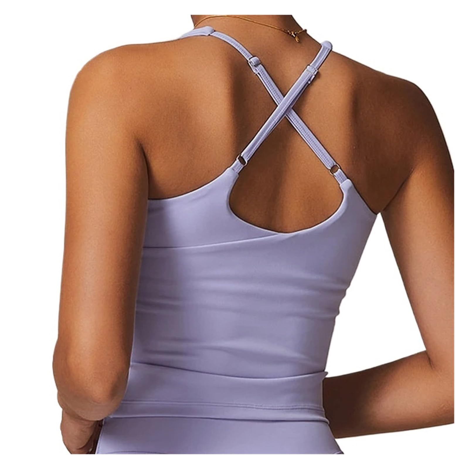 Top De Yoga Camiseta de Yoga con Espalda Cruzada for Mujer, for Correr, Gimnasio, Fitness, Secado rápido, sin Mangas, Deportiva