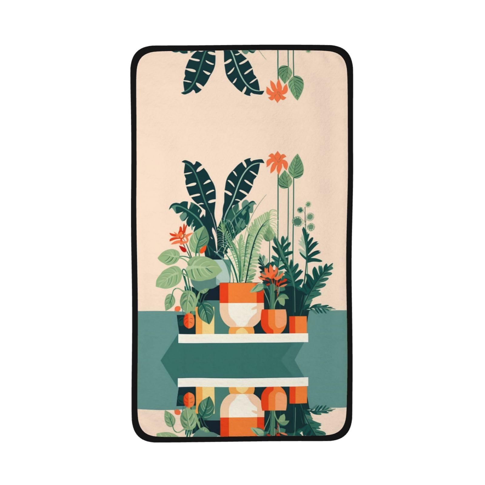 WBQLSL Cartoon Small Green Plant Patterned Sports Towel (16x28 inches) - Lightweight Quick-Drying Absorbent Towel, Suitable for Swimming, Fitness, Yoga, etc.