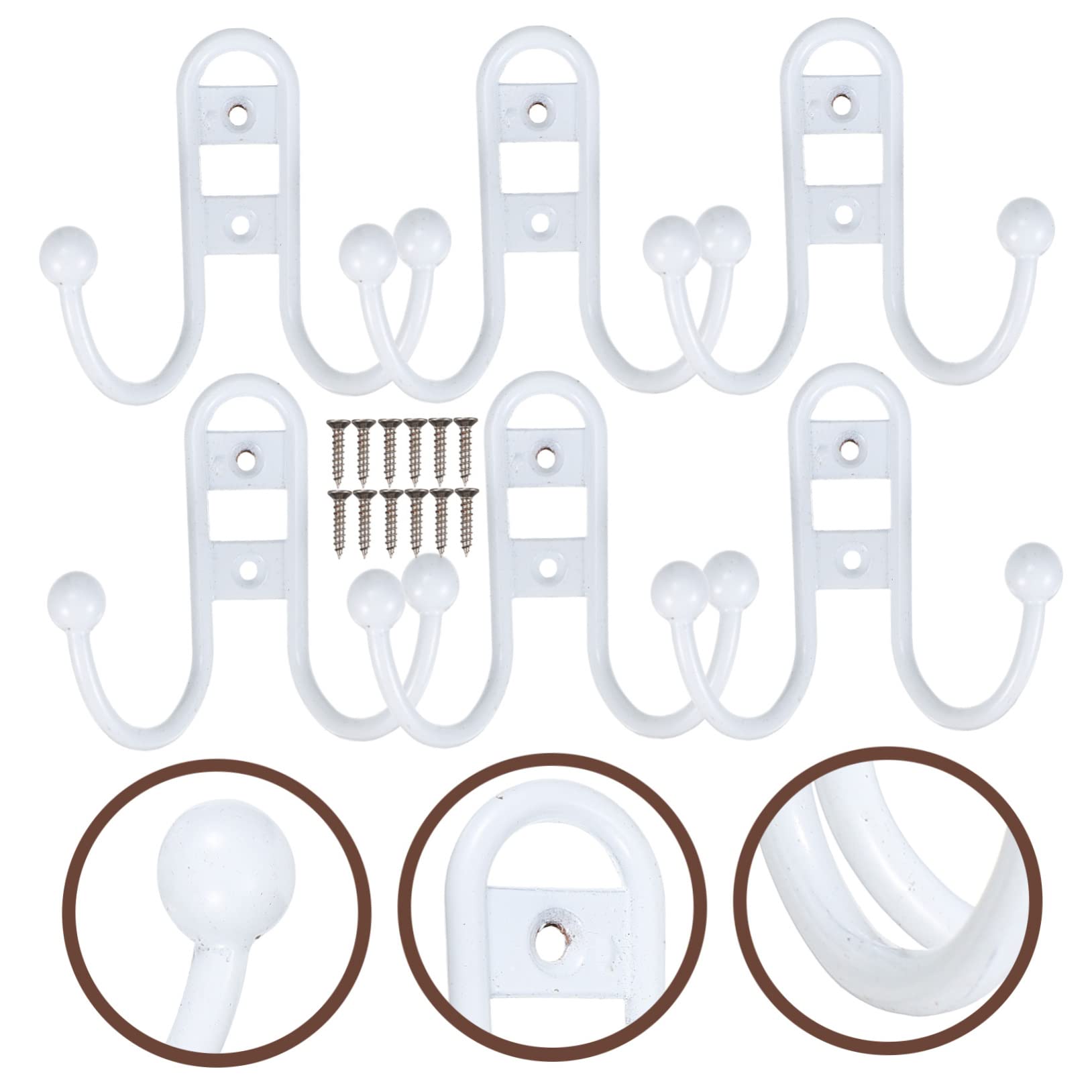VASDEV 6 ganchos de baño vintage, perchas de metal, ganchos para percheros, perchas resistentes para ropa, colgador de pared, gancho para toallas, ganchos resistentes, ganchos para ropa,