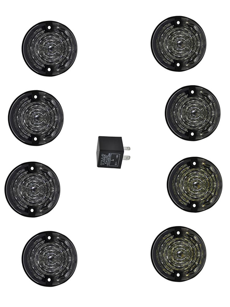 Baceyong Kit di aggiornamento luci LED Defender 8x, dimensioni standard, luce laterale anteriore ambra, luce posteriore con indicatore di direzione, compatibile con Land Rover Defender 1990-2016