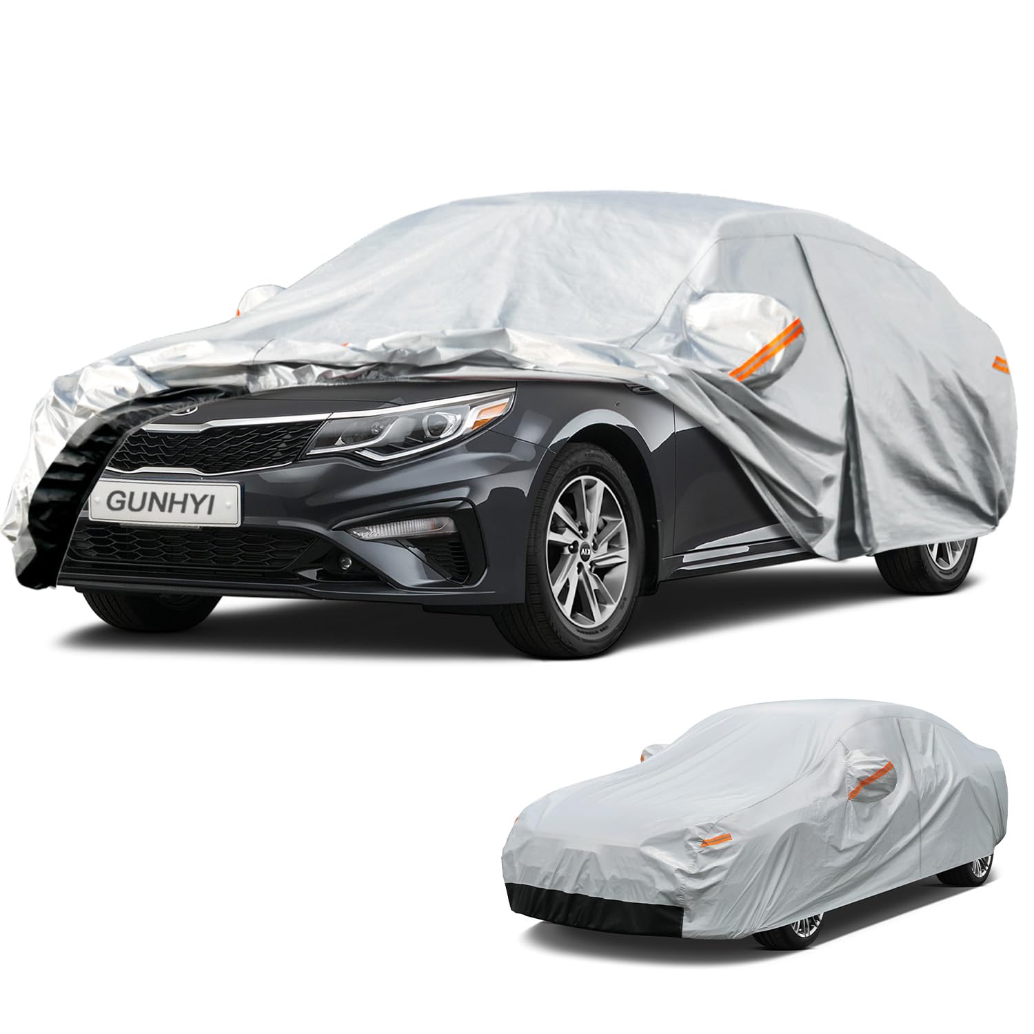 GUNHYI 6 Layers Car Cover Custom Fit Kia Optima (2000-2026) Waterproof All Weather, Heavy Duty Outdoor Snow Sun Rain Uv Protection (Ships from US Warehouse, Delivery 3-8 Days)