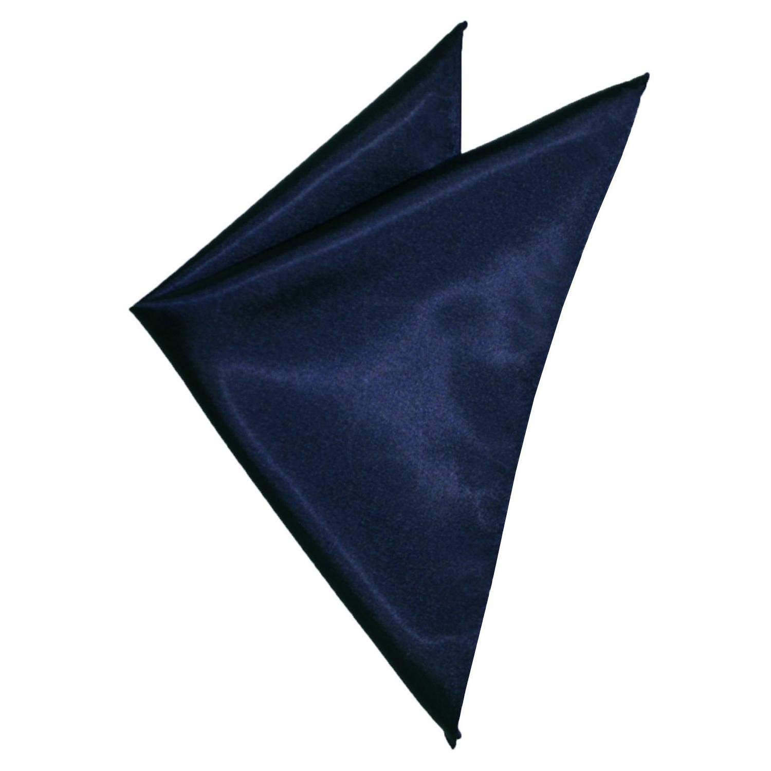 style along Satin Plain Pocket Square (Navy Blue)-picture-11