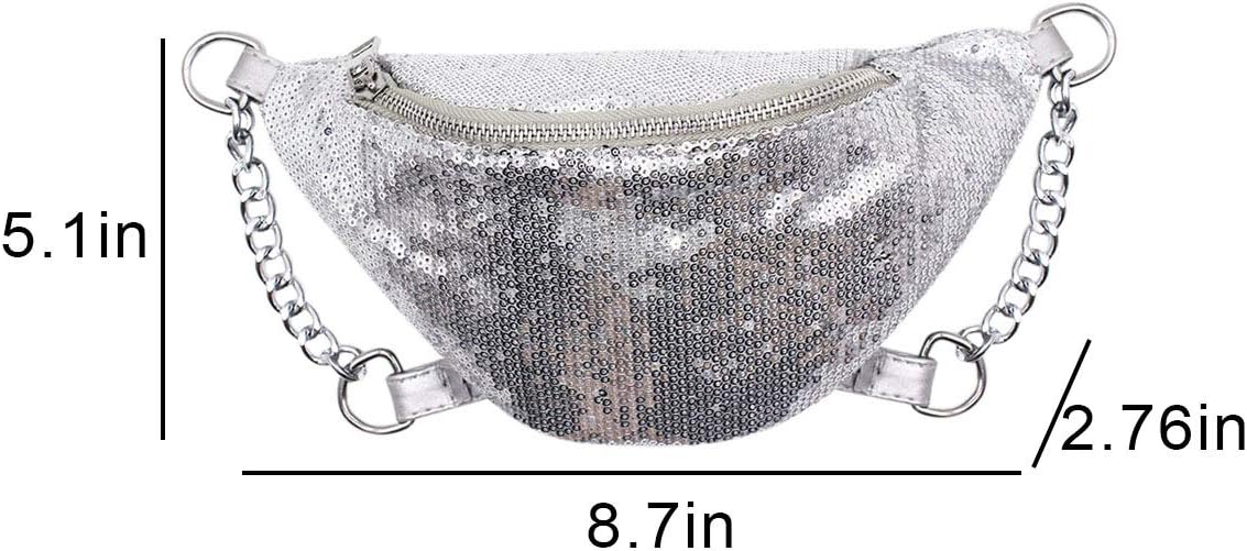 RARITYUS Sparkly Sequin Fanny Packs Glitter Waist Bag with Adjustable Strap for Women Girls Unisex - Image 6