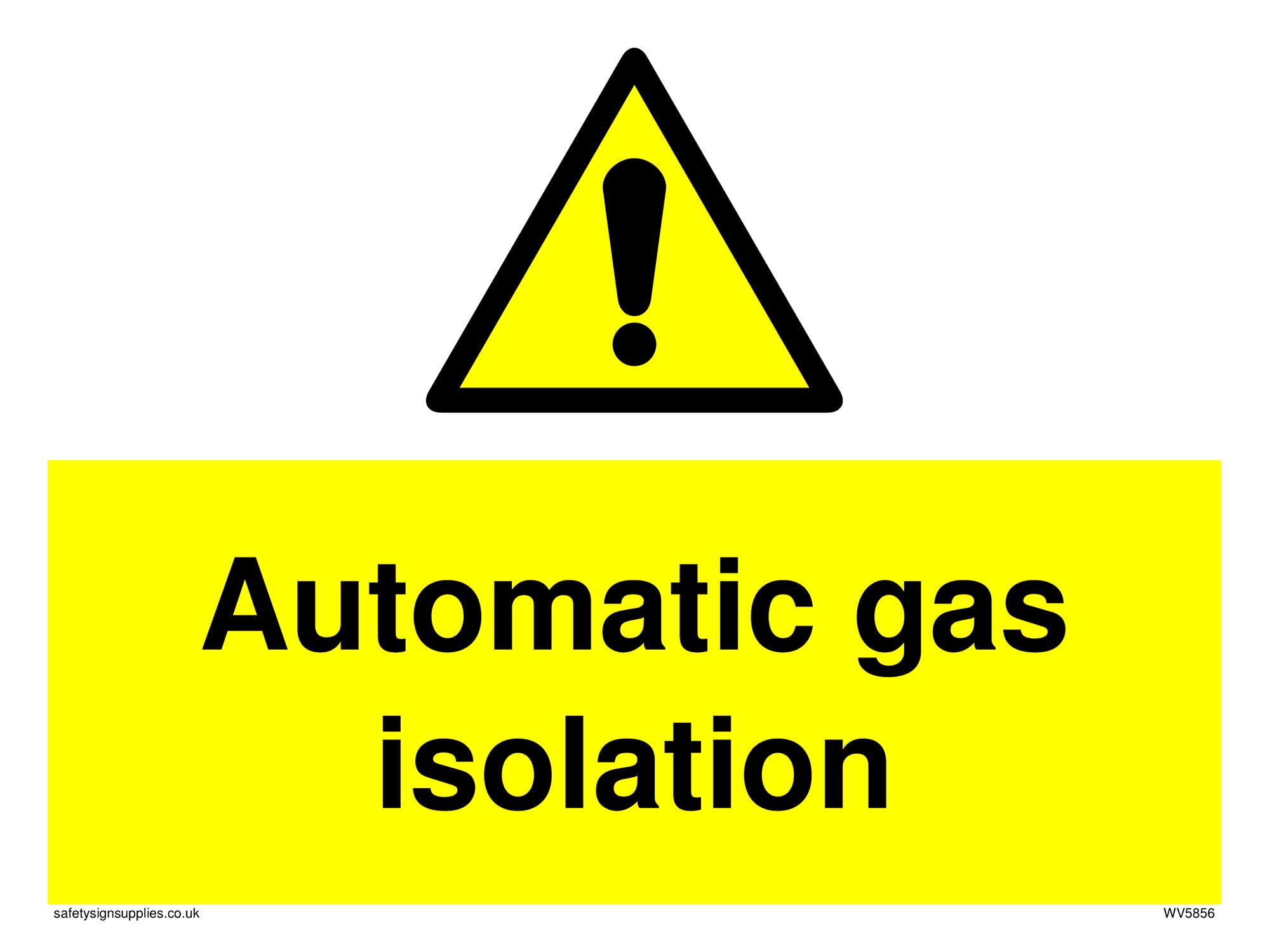 Pack of five - Automatic gas isolation warning Sign - 200x150mm - A5L