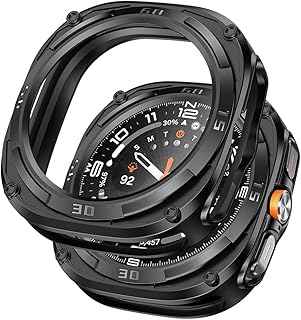 ZORBES® Rugged Bezel Case for Samsung Galaxy Watch Ultra Screen Protector 47mm - Soft TPU Bumper Face Cover for Galaxy Watch 7 Ultra 47mm Accessories