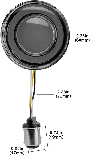 Miniatura 6 de Luz de señal de giro LED 1157 para motocicleta delantera y trasera, lente ahumada de 2 pulgadas, compatible con Harley Softail Touring Dyna Fat Boy