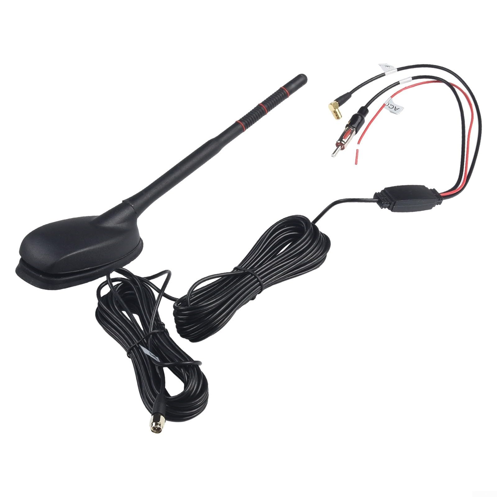 Antenne DAB+ GPS active toit voiture amplificateur 15dB noir