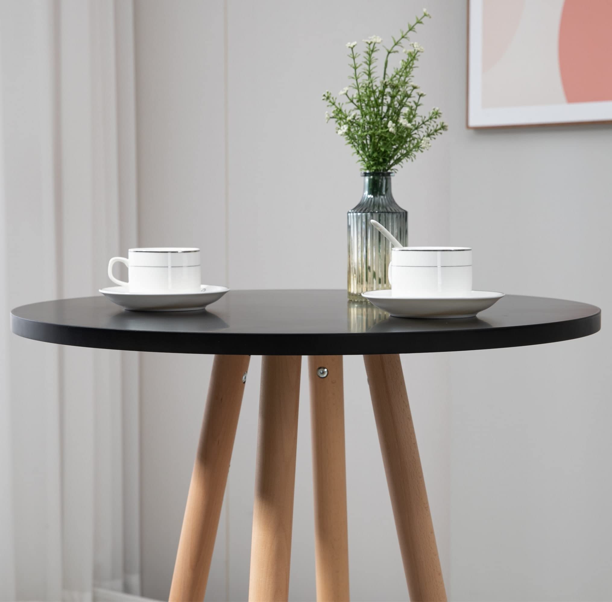 CLP Stehtisch Livia rund I Bartisch Rund I Bistrotisch Aus Holz, Farbe:Natur/schwarz