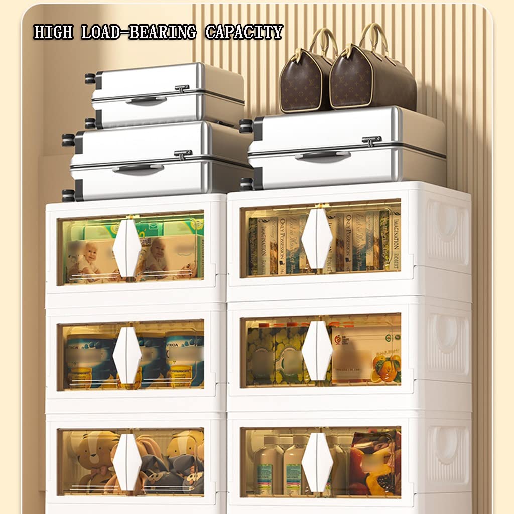 Genérico Grandes contenedores de Almacenamiento Plegable, Caja acrílica Transparente con Ventana y Tapa, Ideal para organización y Almacenamiento, Carro de Almacenamiento de plástico