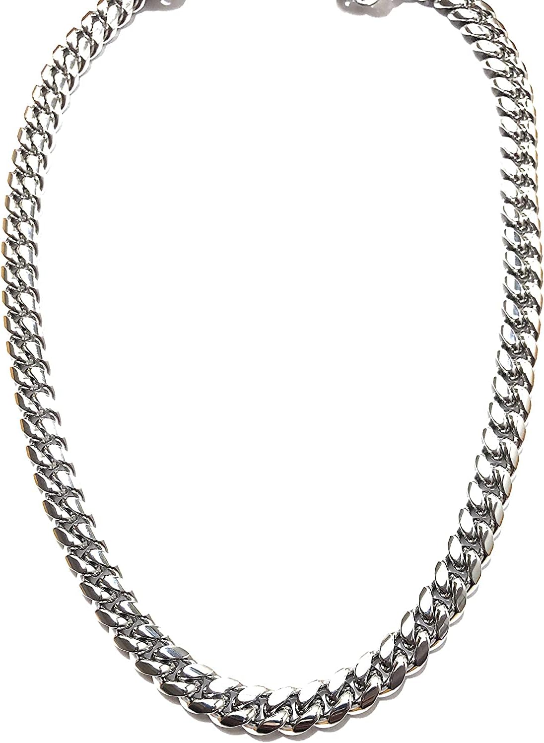 Gold Chain Necklace Cuban Link Jewelry Real Plated Lobster Clasp Chunky Diamond Cut Gift USA made Gift For Men Women 9MM 14k By Dubai Collections (22.0)