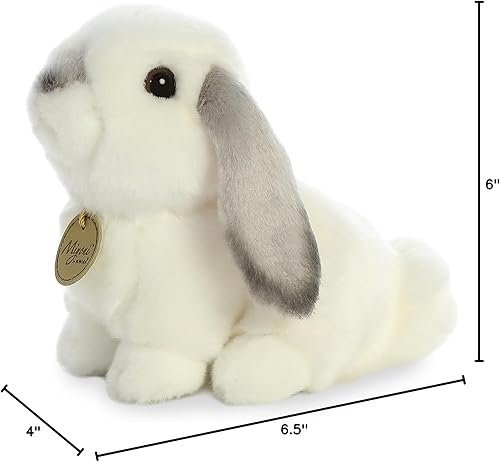 Miniatura 5 de Aurora® Adorable conejo Lop de peluche Miyoni®, detalle realista, compañía entrañable, gris, 8 pulgadas