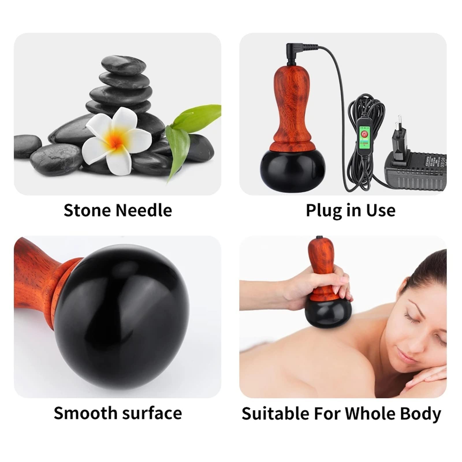 Ogrzewanie kamieniem naturalnym Guasha skrobanie elektryczny masażer Gua Sha rozgrzewanie gorącymi kamieniami terapia Moxiterapia do masażu pleców i szyi relaks