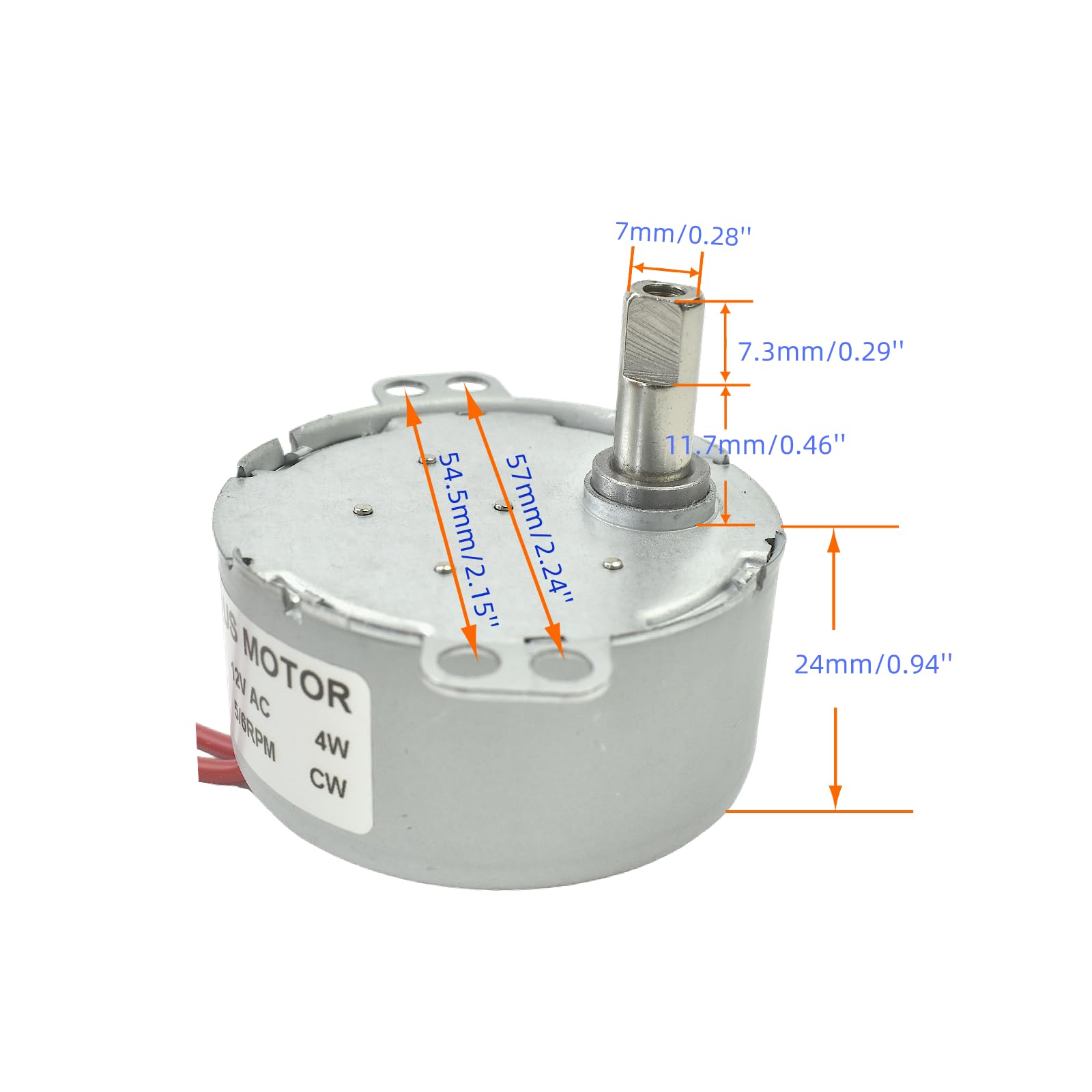 Motor Síncrono Chancs Tyc-40 Dc, 12 V, 5 Rpm, Eje 33 Mm, 2 U | Meses