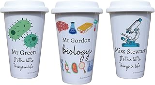Biology Teacher Travel Mug Personalised - Gift for Science Lover - Personalised Scientist Student Thermal Ceramic Insulated Travel Mug (Biology)