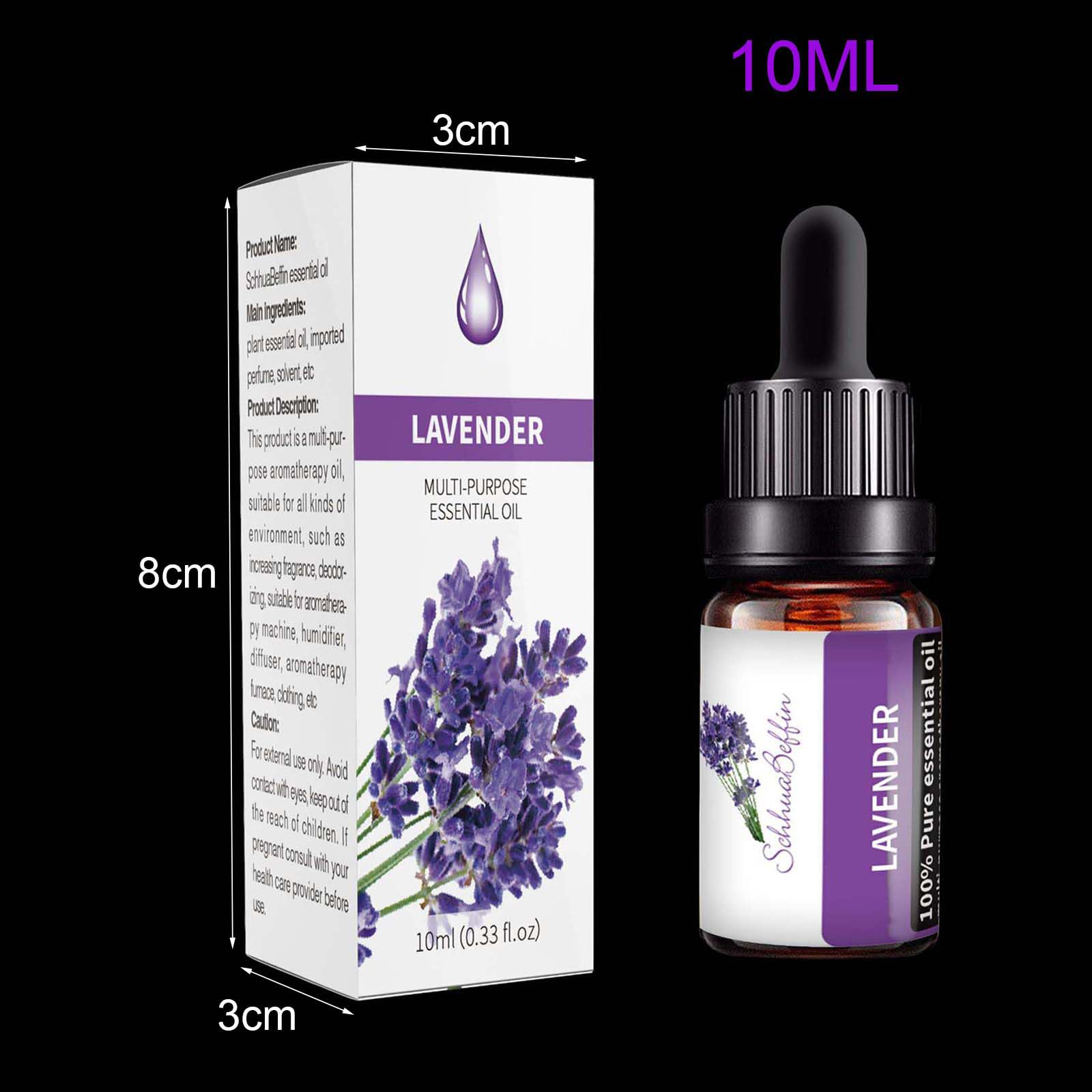 Olio Essenziale Lavanda 10ml, per Diffusori Umidificatori Candele Sapone Fai da Te, Oli Profumati per Diffusori, Massaggi, Bagno