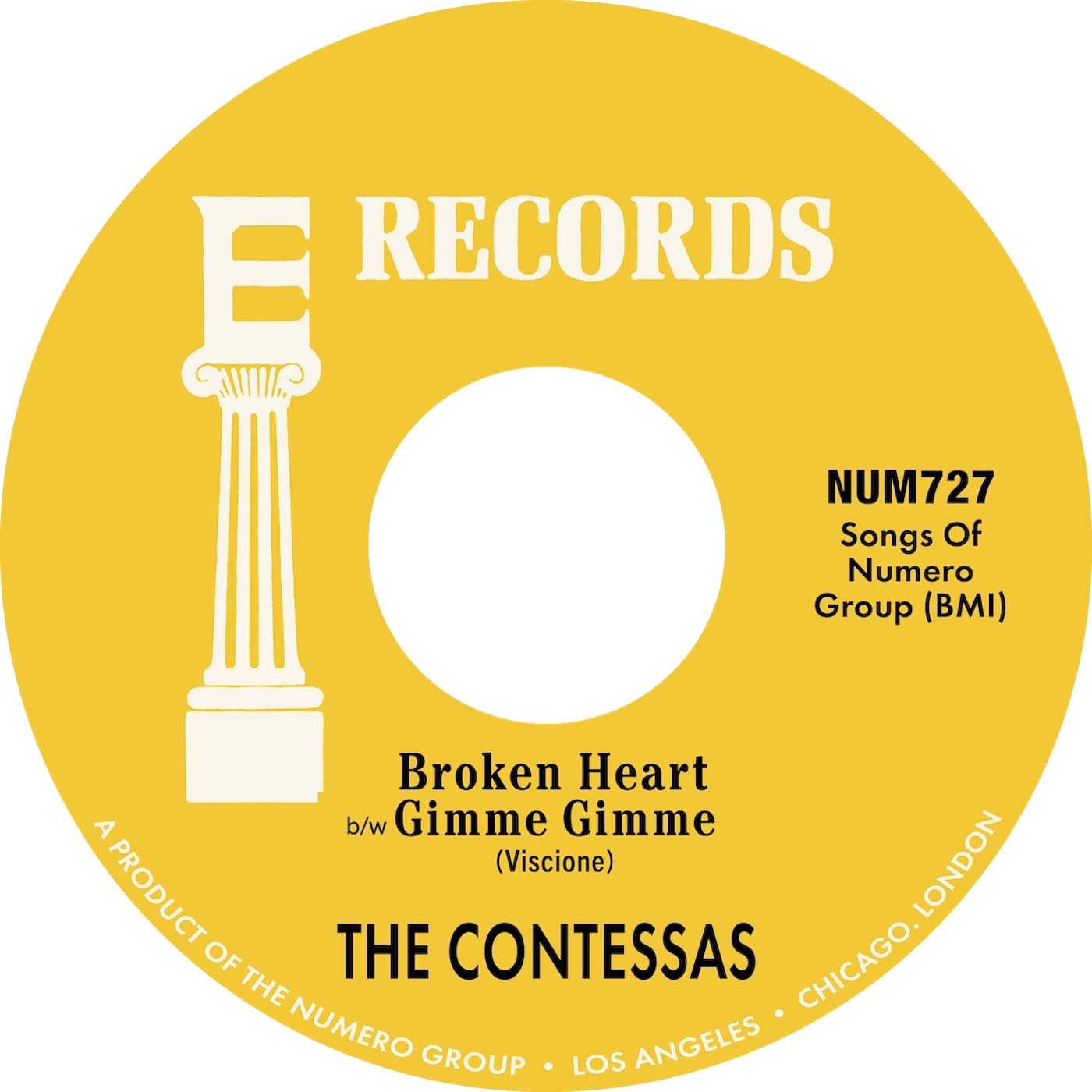 BROKEN HEART B/W GIMME GIMME por The Contessas — capa do álbum