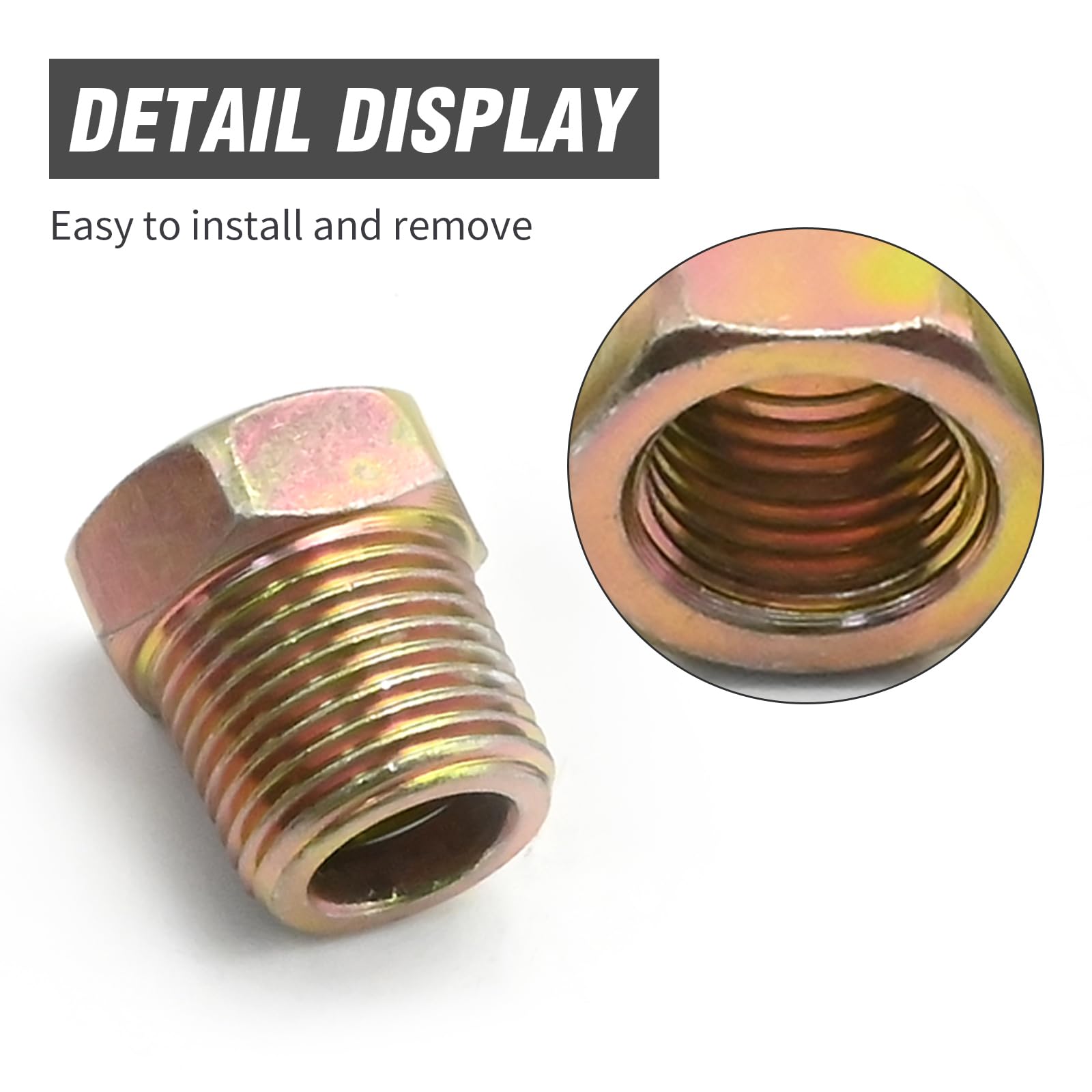 Ollanoos 10Pcs Multi-Size Threaded Bush Adaptor, Female to Male Threaded Bush Adaptor BSP Fittings, 1/8 to 1/4, 1/8 to 3/8 - Image 4