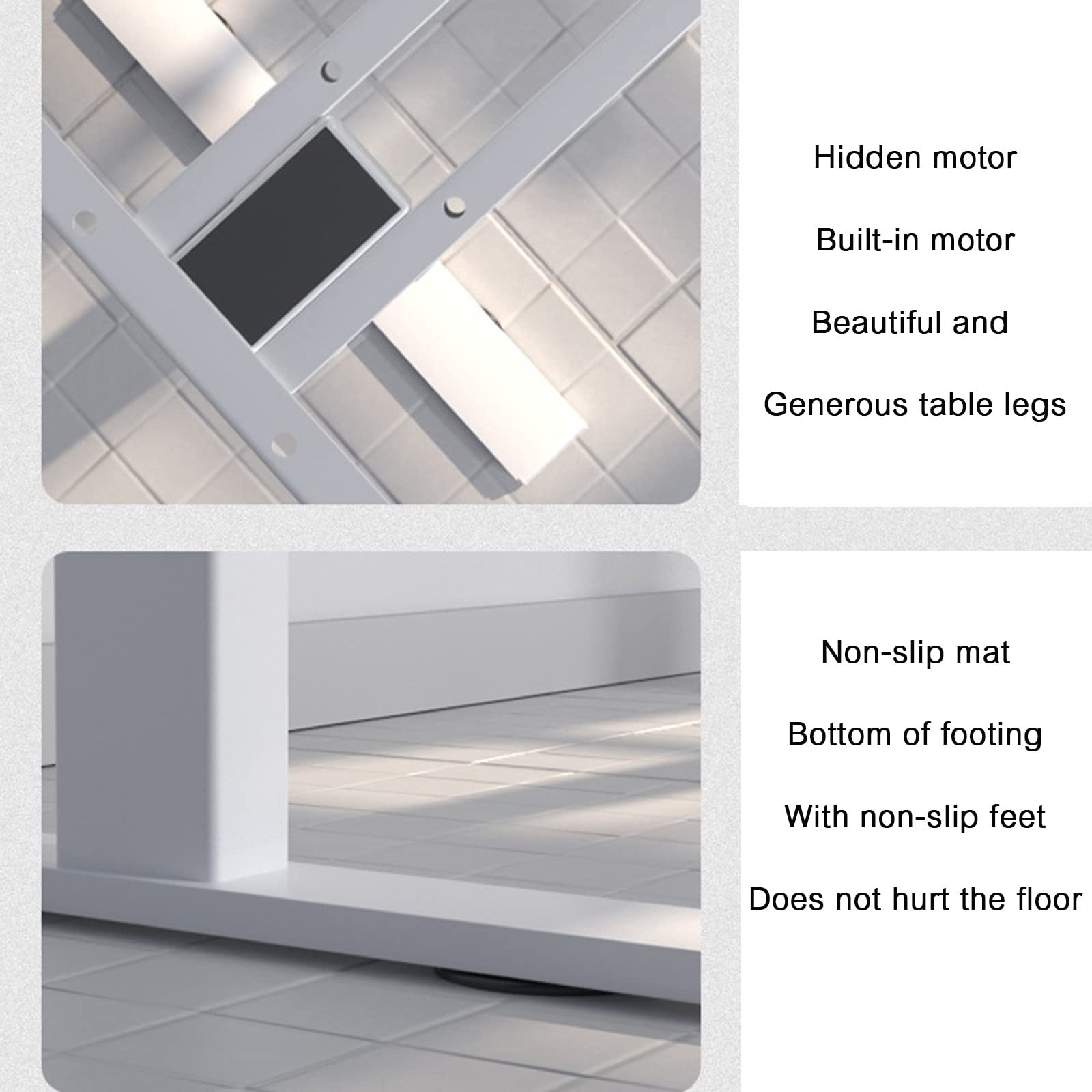 Scrivania regolabile in piedi Tavolo di sollevamento elettrico Altezza regolabile Computer Stand Up Supporto da scrivania Gambe Colonna di sollevamento del controller,White