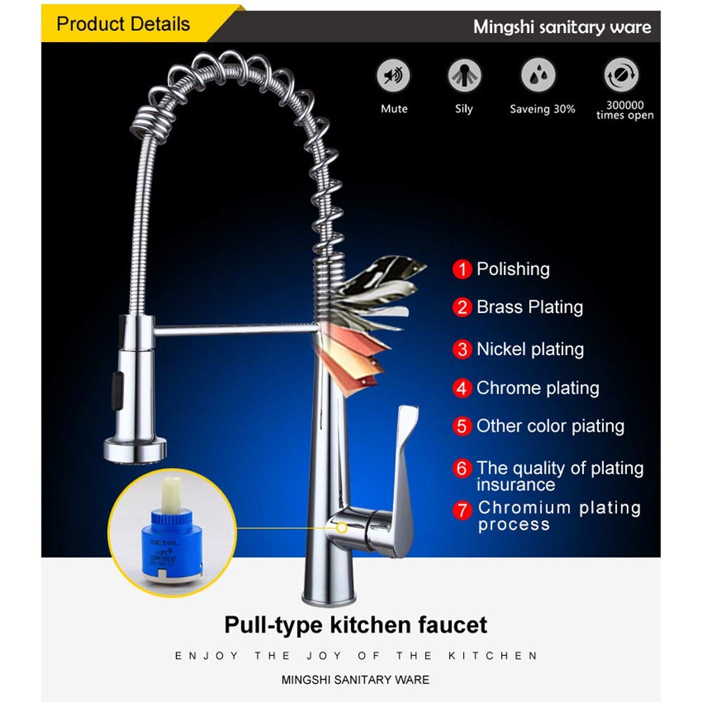 Rubinetto Miscelatore Tutto Bronzo Primavera Ruotare Pompa Tirare Rubinetti Rubinetto Senza Piombo Valvola Miscelatrice Rubinetto Lavello Caldo E Freddo Stretch Shrink Rubinetto Rubinetto Ac