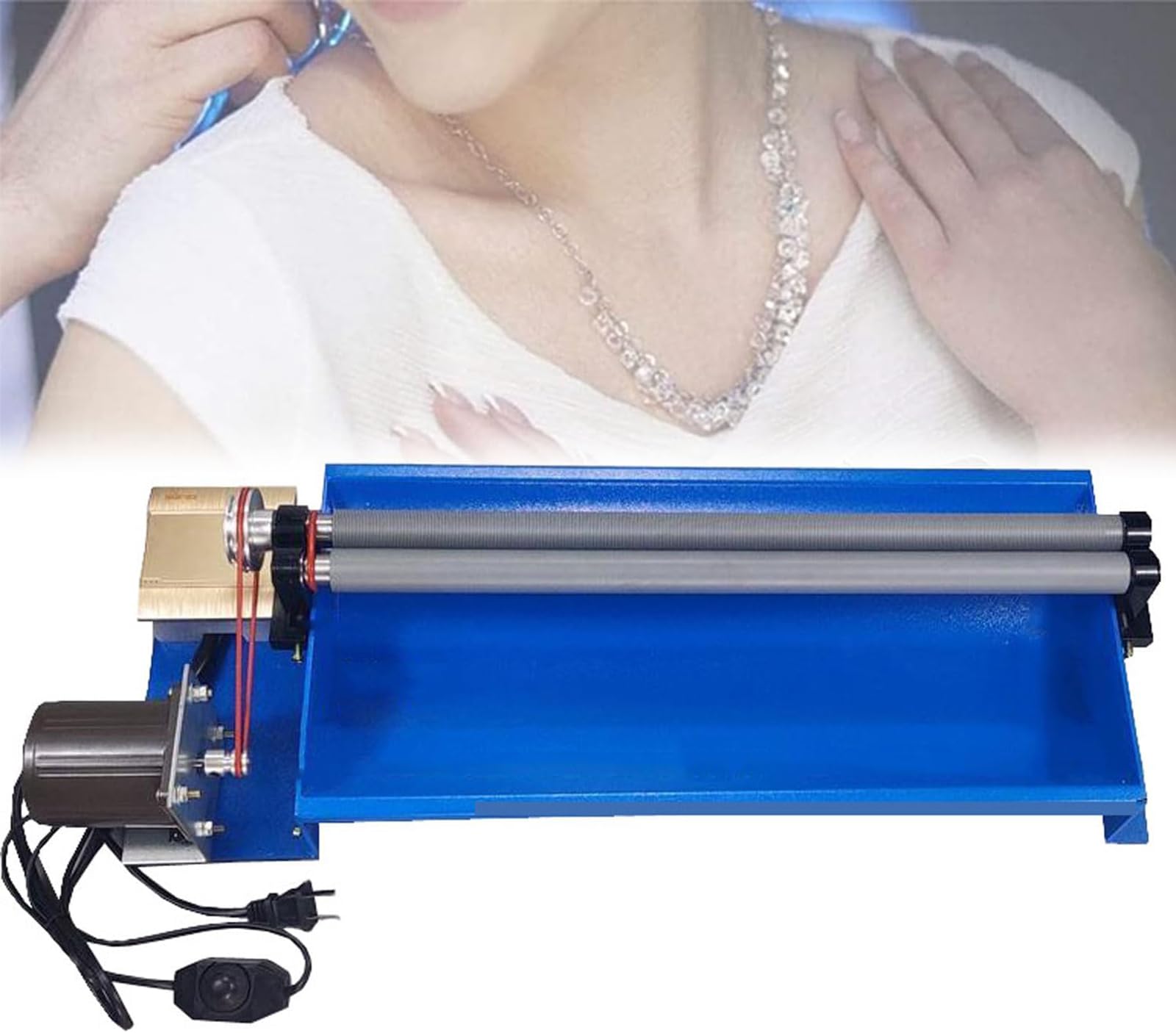 Máquina de abalorios, herramienta semiautomática para enhebrar cuentas, ancho y velocidad de rueda ajustables, 1450 rpm/min, ideal para hacer collares y pulseras